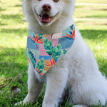 Watercolor Tropical Patchwork Print Over The Collar Dog Bandana