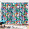 Watercolor Tropical Patchwork Print Pencil Pleat Curtains