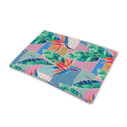 Watercolor Tropical Patchwork Print Pet Cooling Mat Cover
