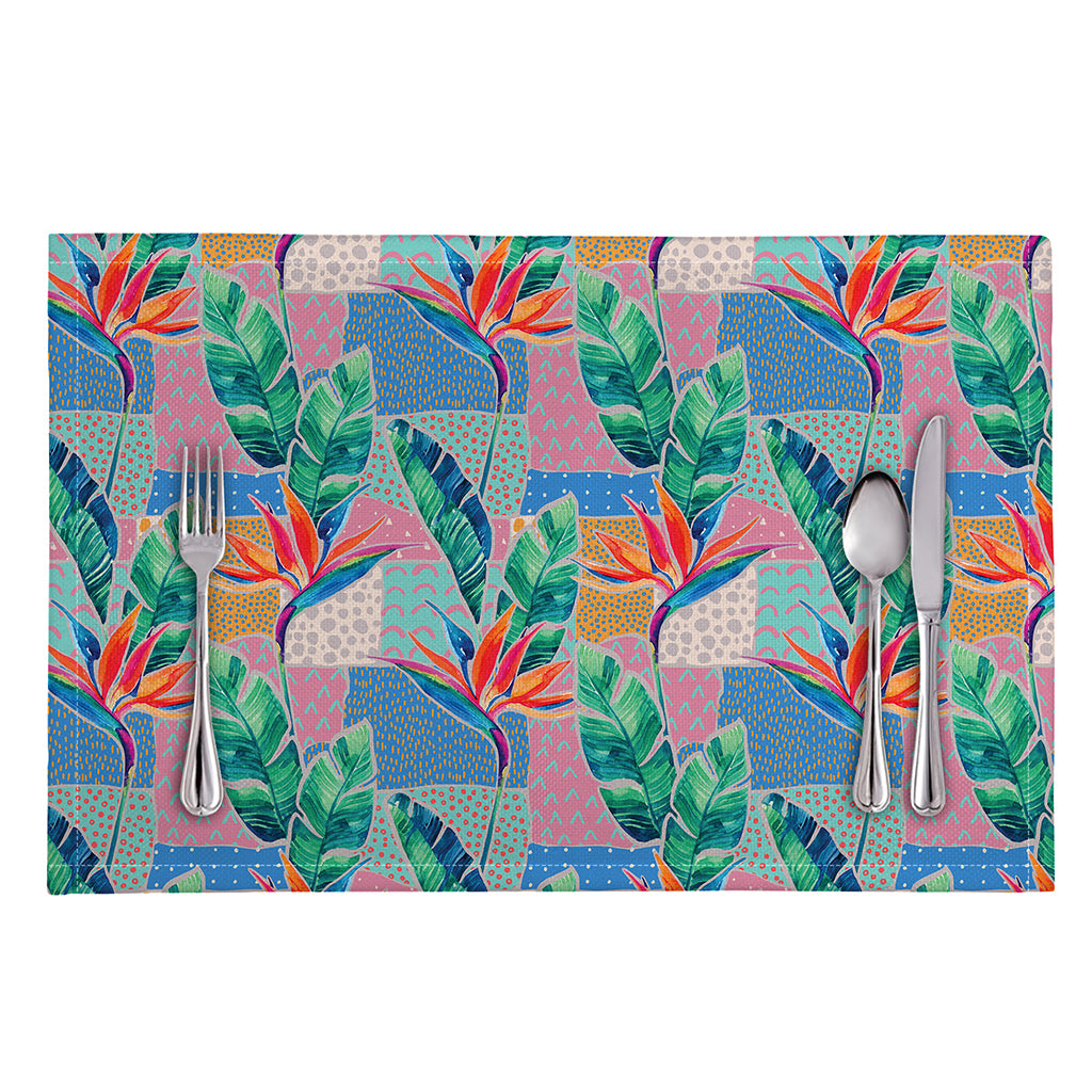 Watercolor Tropical Patchwork Print Placemat