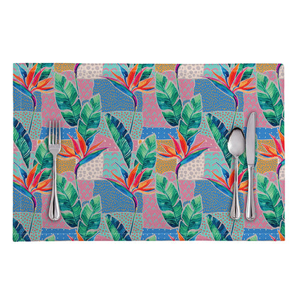 Watercolor Tropical Patchwork Print Placemat