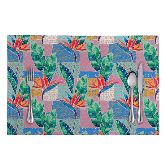 Watercolor Tropical Patchwork Print Placemat