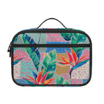 Watercolor Tropical Patchwork Print Portable Lunch Bag