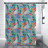 Watercolor Tropical Patchwork Print Premium Shower Curtain