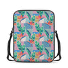 Watercolor Tropical Patchwork Print Rectangular Crossbody Bag