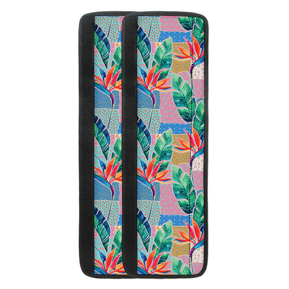Watercolor Tropical Patchwork Print Refrigerator Handle Covers