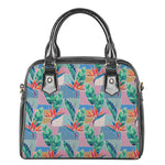 Watercolor Tropical Patchwork Print Shoulder Handbag