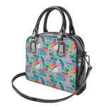 Watercolor Tropical Patchwork Print Shoulder Handbag