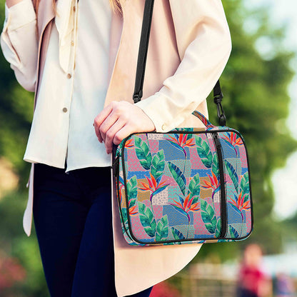 Watercolor Tropical Patchwork Print Shoulder Strap Bible Bag