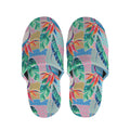 Watercolor Tropical Patchwork Print Slippers