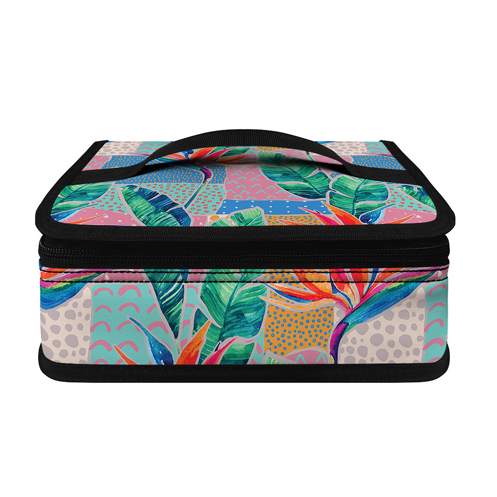 Watercolor Tropical Patchwork Print Small Lunch Bag