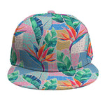 Watercolor Tropical Patchwork Print Snapback Cap