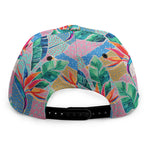 Watercolor Tropical Patchwork Print Snapback Cap