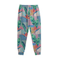 Watercolor Tropical Patchwork Print Sweatpants