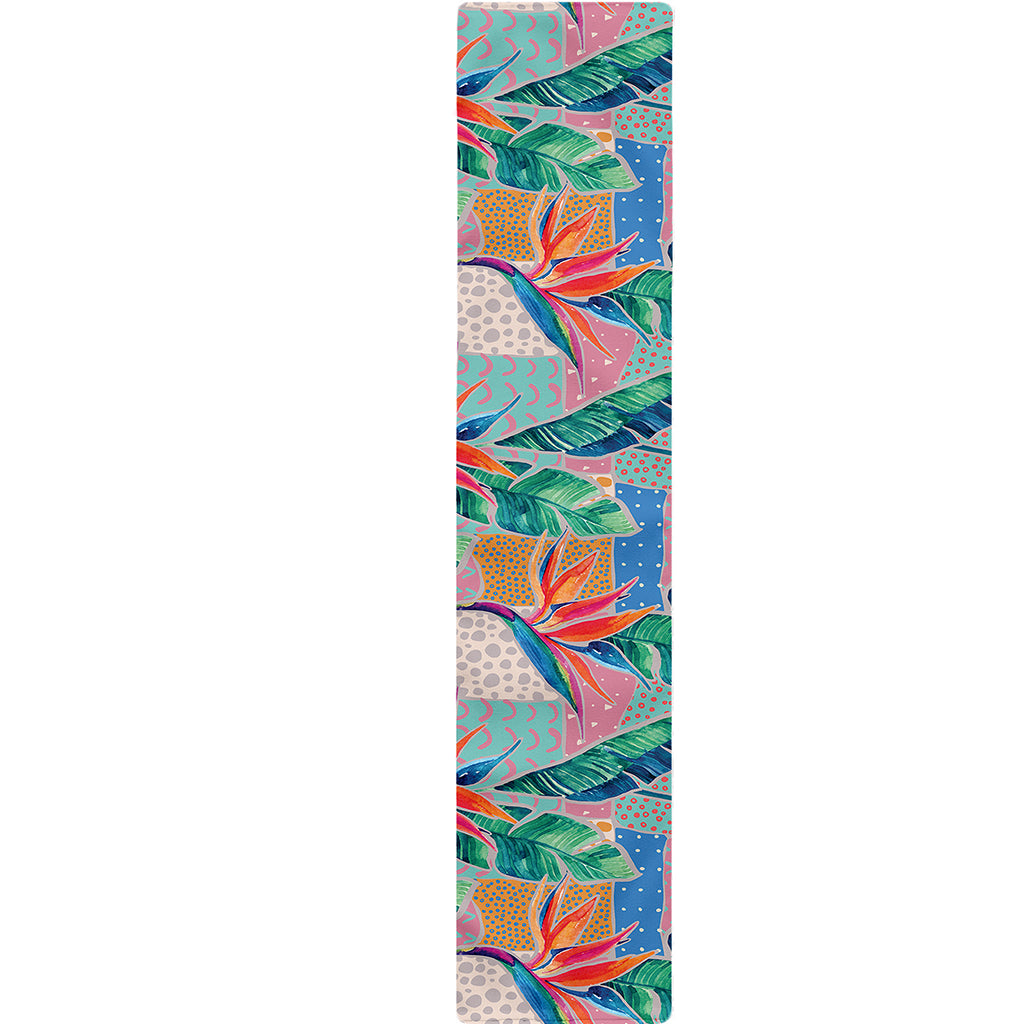 Watercolor Tropical Patchwork Print Table Runner