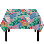 Watercolor Tropical Patchwork Print Tablecloth