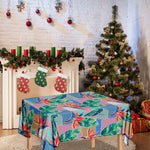 Watercolor Tropical Patchwork Print Tablecloth