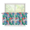 Watercolor Tropical Patchwork Print Tier Curtains