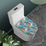Watercolor Tropical Patchwork Print Toilet Lid Cover