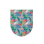 Watercolor Tropical Patchwork Print Toilet Lid Cover