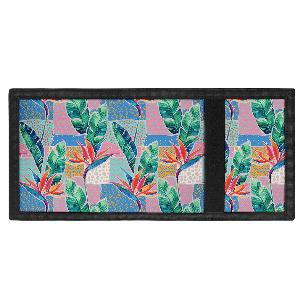 Watercolor Tropical Patchwork Print Trifold Wallet