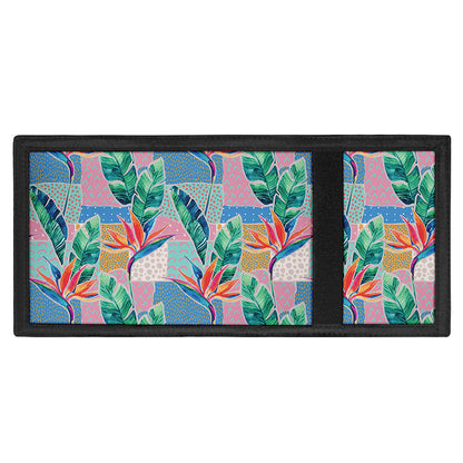 Watercolor Tropical Patchwork Print Trifold Wallet