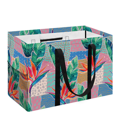 Watercolor Tropical Patchwork Print Utility Tote Bag