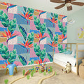 Watercolor Tropical Patchwork Print Wall Sticker