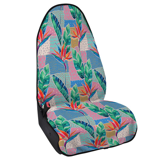 Watercolor Tropical Patchwork Print Waterproof Car Seat Cover