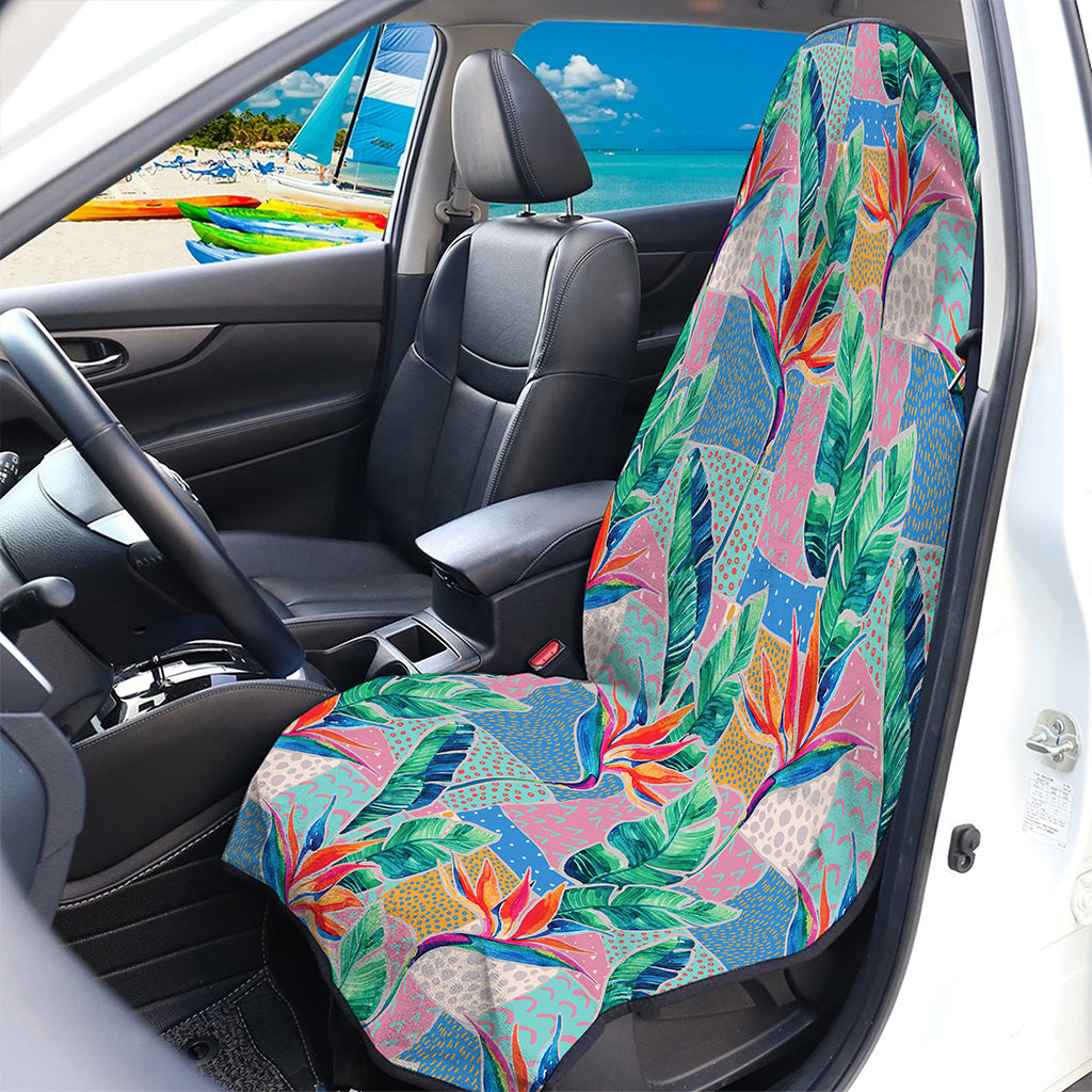 Watercolor Tropical Patchwork Print Waterproof Car Seat Cover