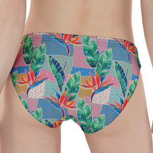 Watercolor Tropical Patchwork Print Women's Panties