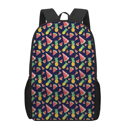 Watercolor Tropical Pattern Print 17 Inch Backpack