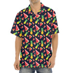 Watercolor Tropical Pattern Print Aloha Shirt
