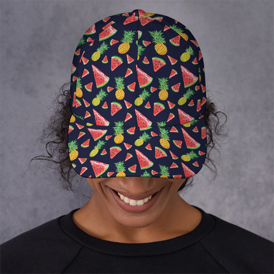 Watercolor Tropical Pattern Print Baseball Cap
