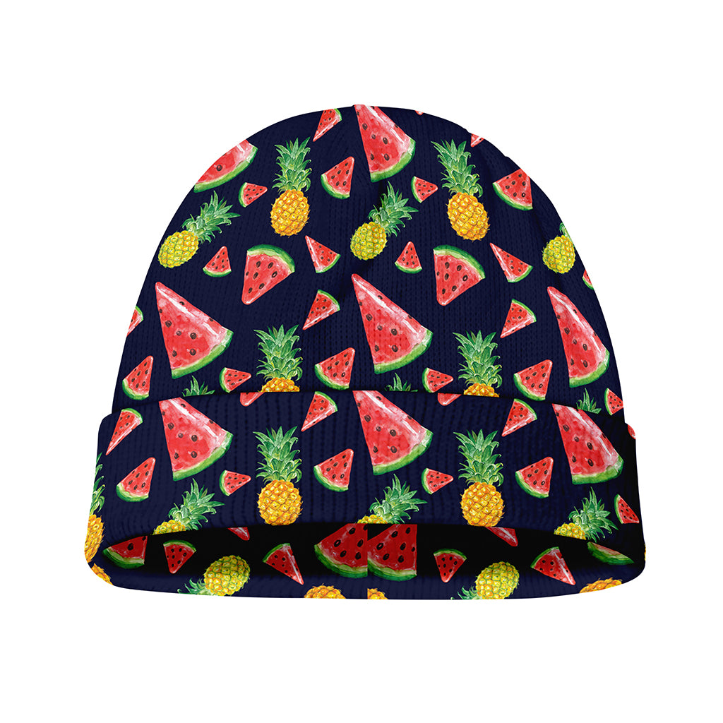 Watercolor Tropical Pattern Print Beanie