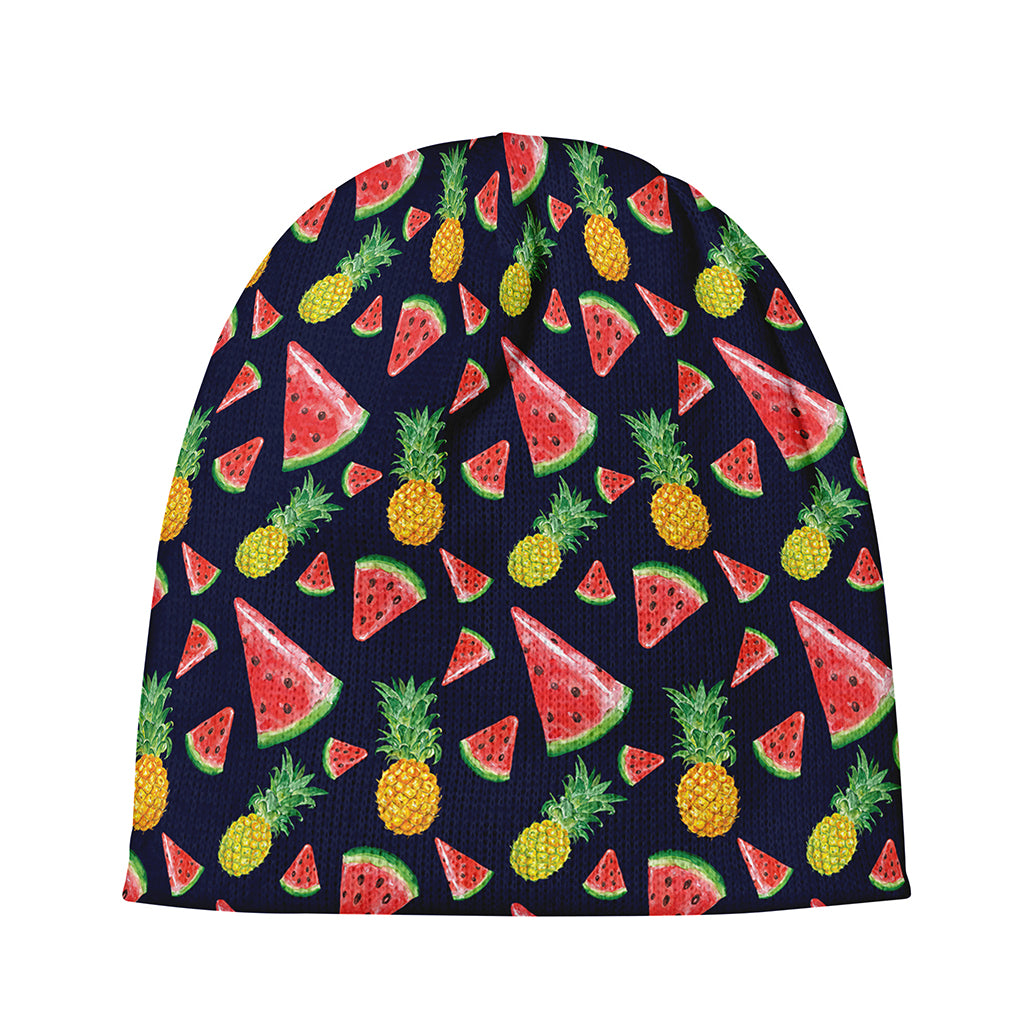 Watercolor Tropical Pattern Print Beanie
