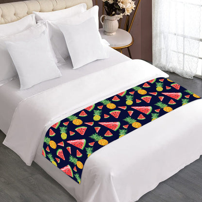 Watercolor Tropical Pattern Print Bed Runner