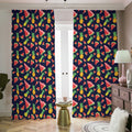 Watercolor Tropical Pattern Print Dimout Pencil Pleat Curtains