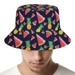 Watercolor Tropical Pattern Print Bucket Hat