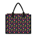 Watercolor Tropical Pattern Print Canvas Tote Bag