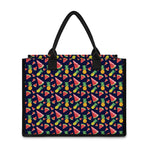 Watercolor Tropical Pattern Print Canvas Tote Bag