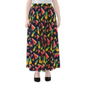 Watercolor Tropical Pattern Print Chiffon Maxi Skirt