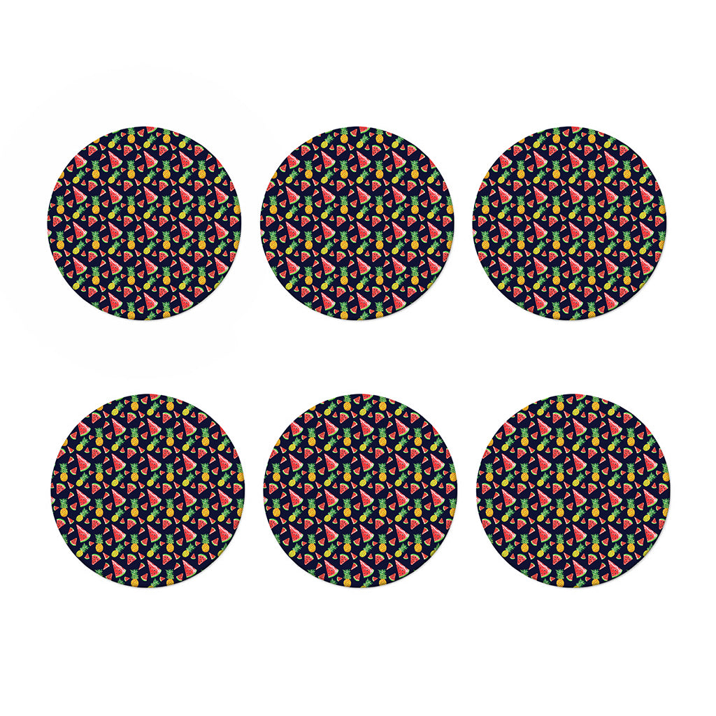 Watercolor Tropical Pattern Print Coaster Set