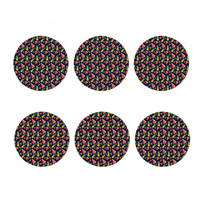 Watercolor Tropical Pattern Print Coaster Set