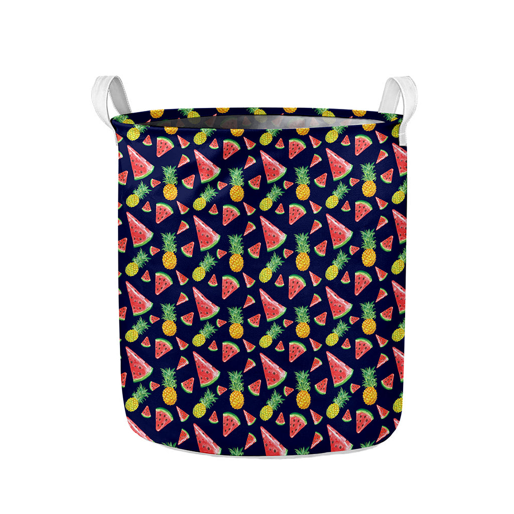 Watercolor Tropical Pattern Print Collapsible Laundry Basket