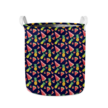 Watercolor Tropical Pattern Print Collapsible Laundry Basket