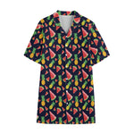 Watercolor Tropical Pattern Print Cotton Hawaiian Shirt