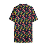 Watercolor Tropical Pattern Print Cotton Hawaiian Shirt