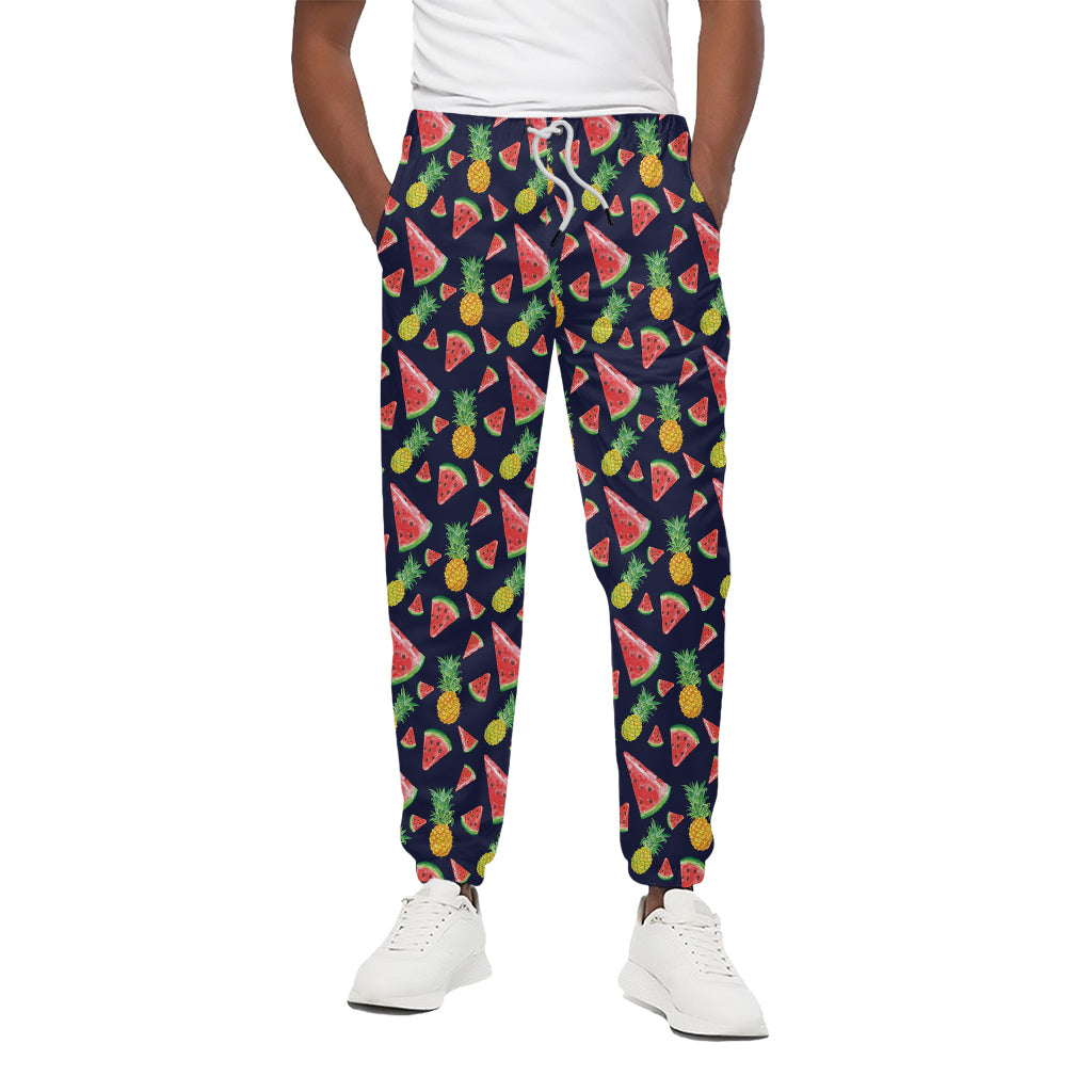 Watercolor Tropical Pattern Print Cotton Pants