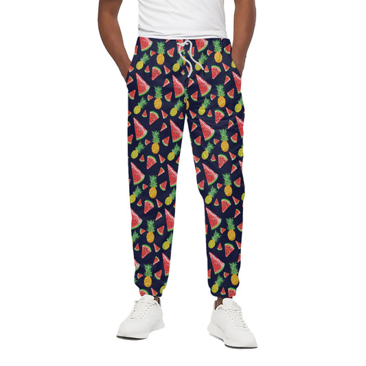 Watercolor Tropical Pattern Print Cotton Pants